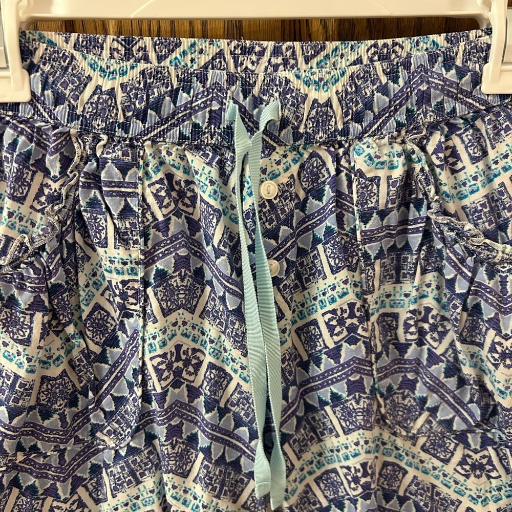 Victoria’s Secret Blue Purple and White Patterned Drawstring Pajama Pants XS - Picture 3 of 8